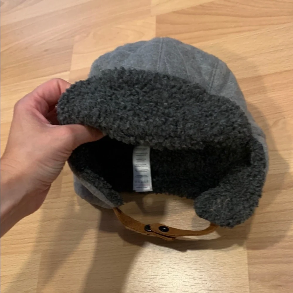 Jacadi Gray Trapper Hat with Black Sherpa Lining